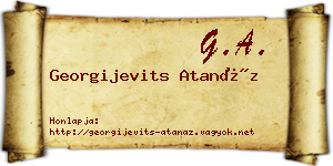 Georgijevits Atanáz névjegykártya
